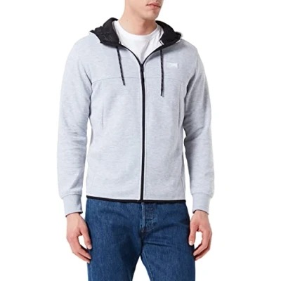 Image of Jack &amp; Jones Jcoair ZIP HOOD Zipup sweatshirt, Men&#039;s, Size: XL, Light grey melange