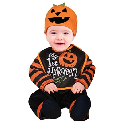 Image of FIESTAS GUIRCA My 1st Halloween Baby Fancy Dress Pumpkin Kids Costume Boy or Girl Age 12 18 Months