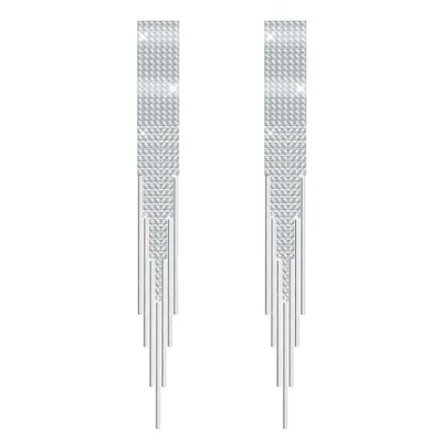 Image of KristLand Elegant Tassel Earrings with Cubic Zirconia 925 Sterling Silver Ear Pin Gold Plated Long Jewelry Gifts for Ladies Girl Women