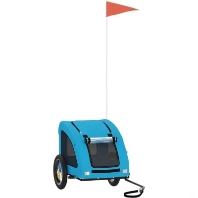 Image of vidaXL Pet Bike Trailer Blue Oxford Fabric and Iron