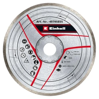 Image of kwb by Einhell Diamond Cutting Disc Tile Cutter Accessories (Diameter 200 x 25.4 mm, 8 mm Edge, Max. 7650 min 1, Suitable for Machines)