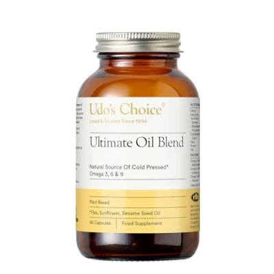 Image of Udo&#039;s Choice Ultimate Oil Blend Capsules Natural Source of Vegan Omega 3, 6 &amp; 9 Plant Based Supports Optimum Health Convenient Capsule Format 90 Vegecaps 45 Servings…