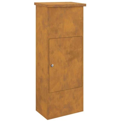 Image of vidaXL Parcel Drop Box Rusty 44.5 x 29 110.5 cm Weathering steel