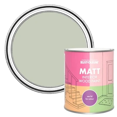 Image of Rust Oleum Green Interior Wood Paint in Matt Finish Aloe 750ml