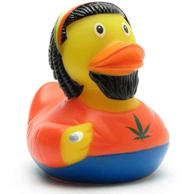 Image of Duckshop Rasta Rubber Duck I Unicorn Squeaky L: 8.5 cm