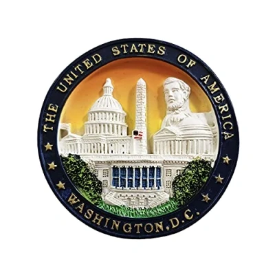 Image of Wedare Magnet Souvenir Washington DC USA 3D Refrigerator Tourist Souvenirs Stickers,Home &amp; Kitchen Decoration Fridge Magnet, 7 x cm