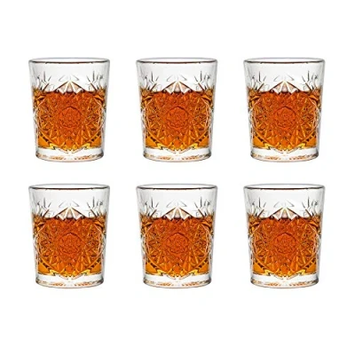 Image of Libbey Hobstar Tumbler 35cl 6 Pcs Dishwasher Safe Design DOF Highball Cooler Drink Glass (Shot (6cl))