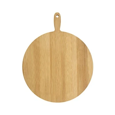 Image of Premier Housewares 1103970 Round Bamboo Paddle Chopping Board, Natural