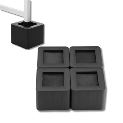 Image of Bed Risers,4pcs Table Leg Extenders Desk Riser Blocks Furniture Risers Sofa PP Plastic Non Slip for Black