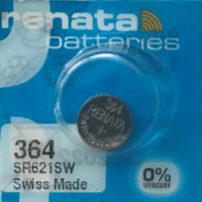 Image of Renata Swiss Made Silver Oxide Mercury Free 1.55V Long Life Watch Battery 1 Piece
