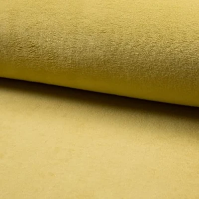 Image of Cuddlesoft Bamboo Wellness Terry Towelling Fabric Material Dusty Yellow, 1Mtr 150cm x 100cm