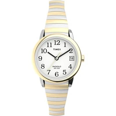 Image of Timex Women&#039;s Easy Reader 25mm Quartz Stainless Steel Strap, Two Tone, 12 Casual Watch (Model: TW2U791009J)