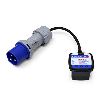 Image of Martindale CP201 230V 32A Industrial Socket Tester, Grey/Black/Blue, 65 x 47 mm