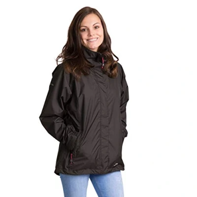Image of Trespass Waterproof Lanna II Women&#039;s Outdoor Hooded Jacket available in Black 2X Small