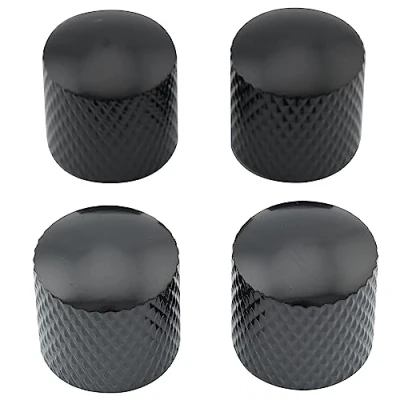 Image of Musiclily Metric Metal Dome Knobs Volume Tone Control for Tele Style Electric Guitar or Precision Bass,Black (4 Pcs)