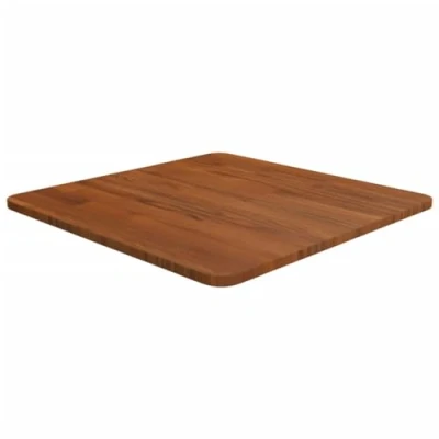 Image of vidaXL Solid Oak Wood Square Table Top 50x50cm Dark Brown, Rustic, Versatile for Dining, Coffee, Side, &amp; Console Tables