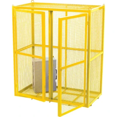 Image of Security Cage; 880 x 700 700; Single Door; 500kg; Yellow