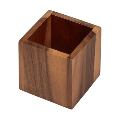Image of Tala Small Square Storage / Display Box, Lacquered Acacia Wood Organizer for Home, Office, or Event Decor, Versatile Decorative Box that measures 10x10x10cm