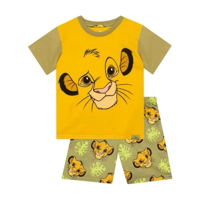 Image of Disney Lion King Pyjamas Simba Boys Short Summer For Kids Official Merchandise Yellow 5 6 Years