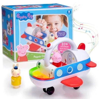 Image of Wow! Stuff Peppa Pig Toys Clever Plane Pre school Learning Interactive Toy 25+ Lights, Sounds and phrasesMotion Detection For Toddlers both Girls Boys 2, 3, 4 5 years old