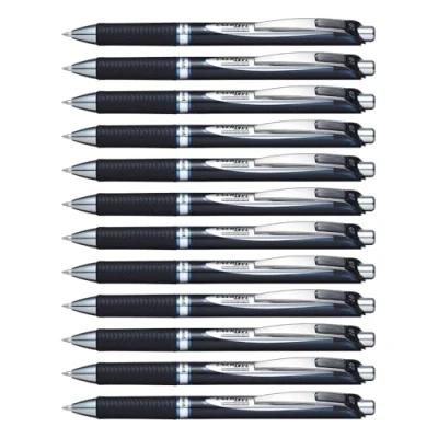 Image of EnerGel Permanent Retractable Rollerball, 0.7mm, Blue ink, 1 pack of 12 pens