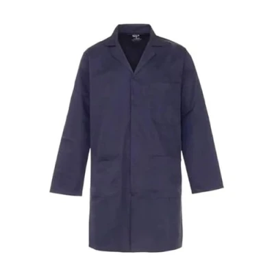 Image of IBEX Polycotton Kids Unisex Doctor Lab Coat, Halloween Fancy Dress Costume, Scientist, Professor, Navy Blue, 28W 6 8 Years