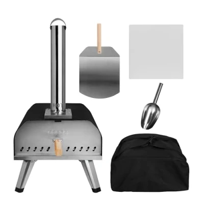 Image of ABODE 13&quot; Wood Pellet Pizza Oven Black