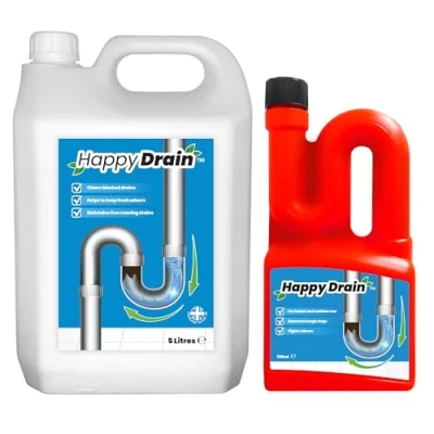 Image of Happy Drain Sink and Unblocker 750 ml 5L, Kitchen, Bathroom Unblocker, Indoor Outdoor Use