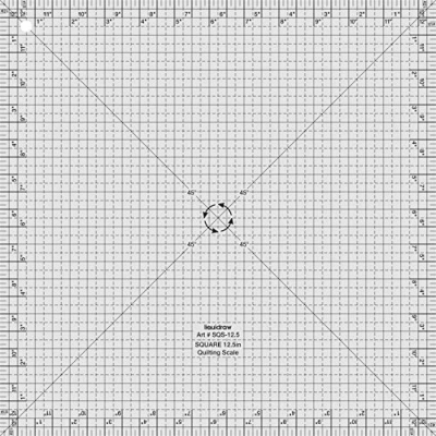 Image of Liquidraw® Square Quilting Ruler, Clear Acrylic Template, Imperial 6.5&quot; x / 12.5&quot; (12.5&quot; 12.5&quot;)