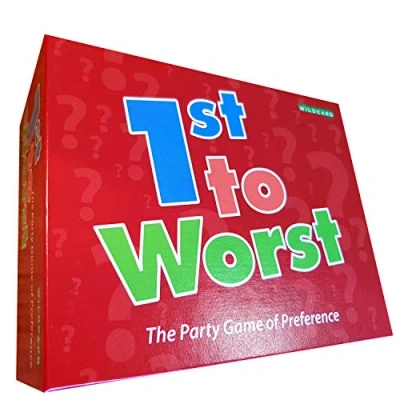 Image of 1ST TO WORST! The classic party Game of preference Guessing a players preferred order from 3 choices Top Family Fun and Conversation Card