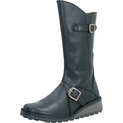 Image of Fly London Women&#039;s Mes Buckle Boots, Black, 4 UK