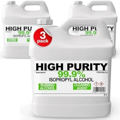 Image of Isopropyl Alcohol 99.9% 𝗣𝗨𝗥𝗘𝗦𝗧 IPA Isopropanol 2 ol Liquid Sterilizer Rubbing Pure Disinfectant 1l (3x 5 litre bottles)