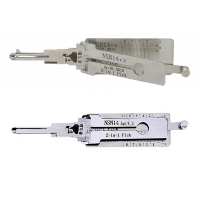 Image of RLOKK 2 Piece NSN14 LiShi in 1 and NSN14IGN Lock Pick Decoder, Car Key Reader, Auto Pick, Professional Locksmith Tools