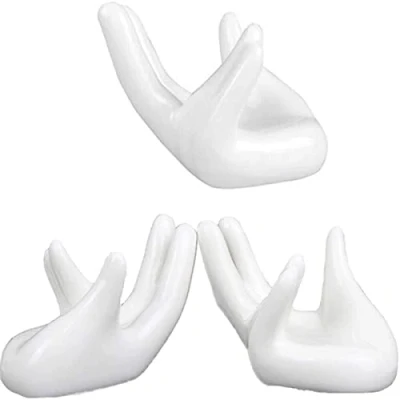 Image of Uoeo 3 Pieces Ceramic Air Plant Holder Tillandsia Ocarina Support Display Hand Stand Airplant Container Pot