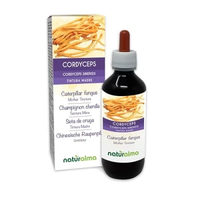 Image of Cordyceps or Caterpillar Mushroom (Cordyceps sinensis Ophiocordyceps sinensis) Fungus Alcohol Free Mother Tincture Naturalma Liquid Extract Drops 200 ml Food Supplement Vegan