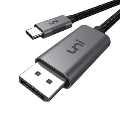 Image of uni USB C to DisplayPort Cable (4K@60Hz, 2K@144Hz, 2K@165Hz), 1m/3ft Thunderbolt 3 Cable, Compatible for MacBook Pro, Air, iPad XPS15, Surface Book