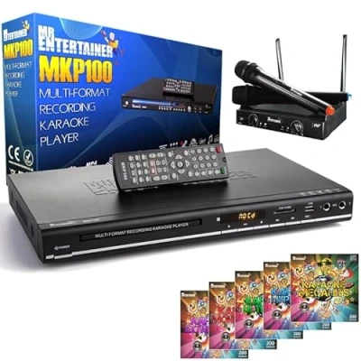 Image of Mr Entertainer MKP100 CDG DVD MP3G Karaoke Machine Player. HDMI/Record/Rip/USB (Wireless Microphones + 1000 Songs)