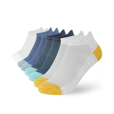 Image of FM London 8 pack Mens Bamboo Trainer Socks Super Soft, Breathable, Odour Resistant Ankle with Protective Heel Tab