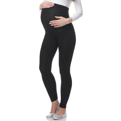 Image of Be Mammy Womans 3/4 Maternity Leggings Tights BE20 229(Black, L)