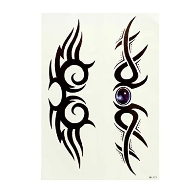 Image of 2 x Tribal XL Tattoo Maori Black Body Temporary HB173 (2)