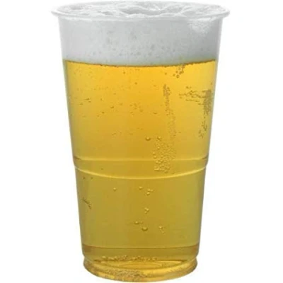 Image of REAL ACCESSORIES Premium Quality Clear Disposable Half Pint Beer Glasses ( Pack of 50 ) ==&gt; Perfect for Any Party &amp; Soft Drinks