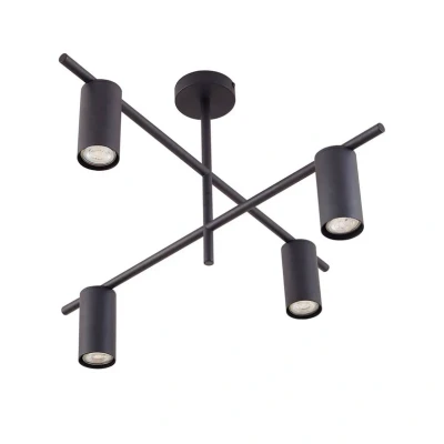 Image of Lindby ceiling light Marilou, sand black, 4 bulb, Ø 70cm