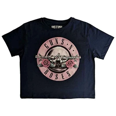Image of Paradiso Clothing GUNS N&#039; Roses Classic BAND LOGO Print Tshirt, Women&#039;s, Size: Medium, Navy