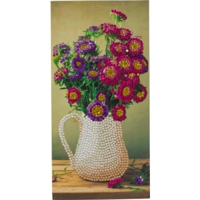 Image of Flower Vase 11x22cm Crystal Art Card