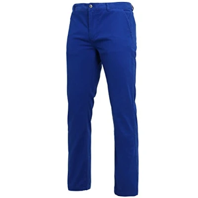 Image of Asquith Fox Chino Summer Regular Cotton Classic Trousers, (Royal Blue), W32/L32 (Manufacturer Size: 32R)