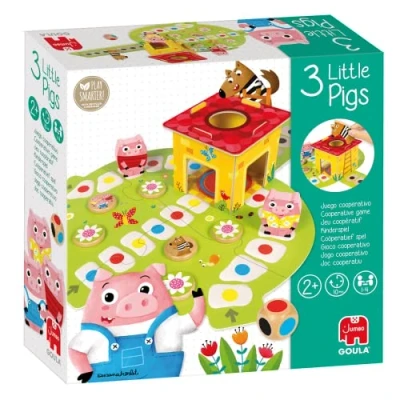 Image of Goula 3 Little Pigs Kids Board Games, Cooperative Games For Beat the Wolf, Learn Teamwork &amp; Early Learning Skills Fun Puzzle Children 1 to 4 Players, Ages 2 Years Plus