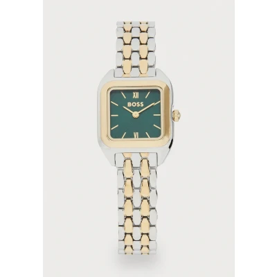 Image of BOSS MAE Petite Watch silvercoloured/green/goldcoloured, Women&#039;s, Size: One Size, Silver/coloured/green/gold/coloured