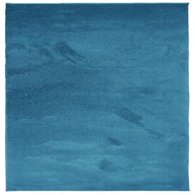 Image of vidaXL Oviedo Polyester Rug 120x120 cm Square Carpet Floor mat, Turquoise, Soft/Low Pile, Suitable for Underfloor Heating