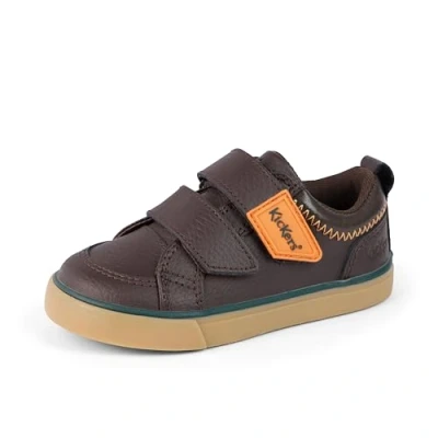 Image of Kickers Boy&#039;s Unisex Kids Tovni Twin Zigzag Shoes, Brown, 6 UK Child