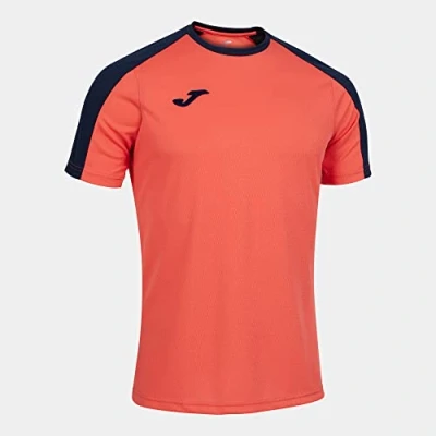 Image of Joma Men&#039;s Eco Championship Short Sleeve T Shirt, Neon Orange Navy, XXL